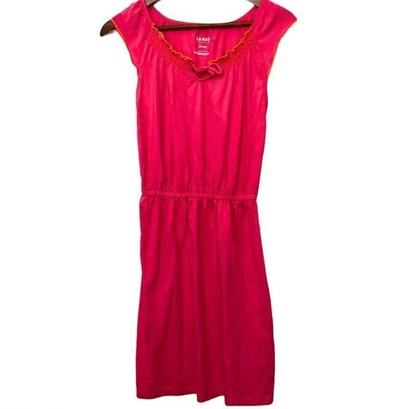 Old Navy hot pink short Cotton sleeveless dress XS - Picture 1 of 10